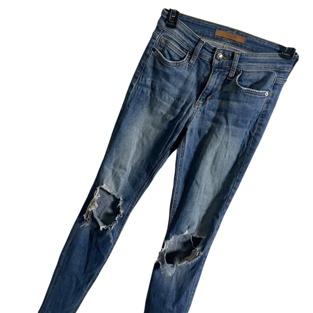 Joes Jeans Womens Size 24‎ Mid Rise Distressed Skinny Fit Blue Denim